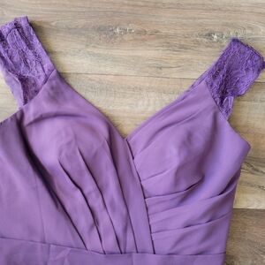 JJs House Purple Sleeveless Dress with Lace Straps